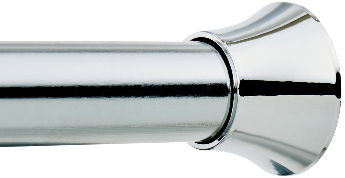 Amazon Basics Easy Install Shower Curtain Tension Rod, Adjustable Length, 42-73 inches, Nickel