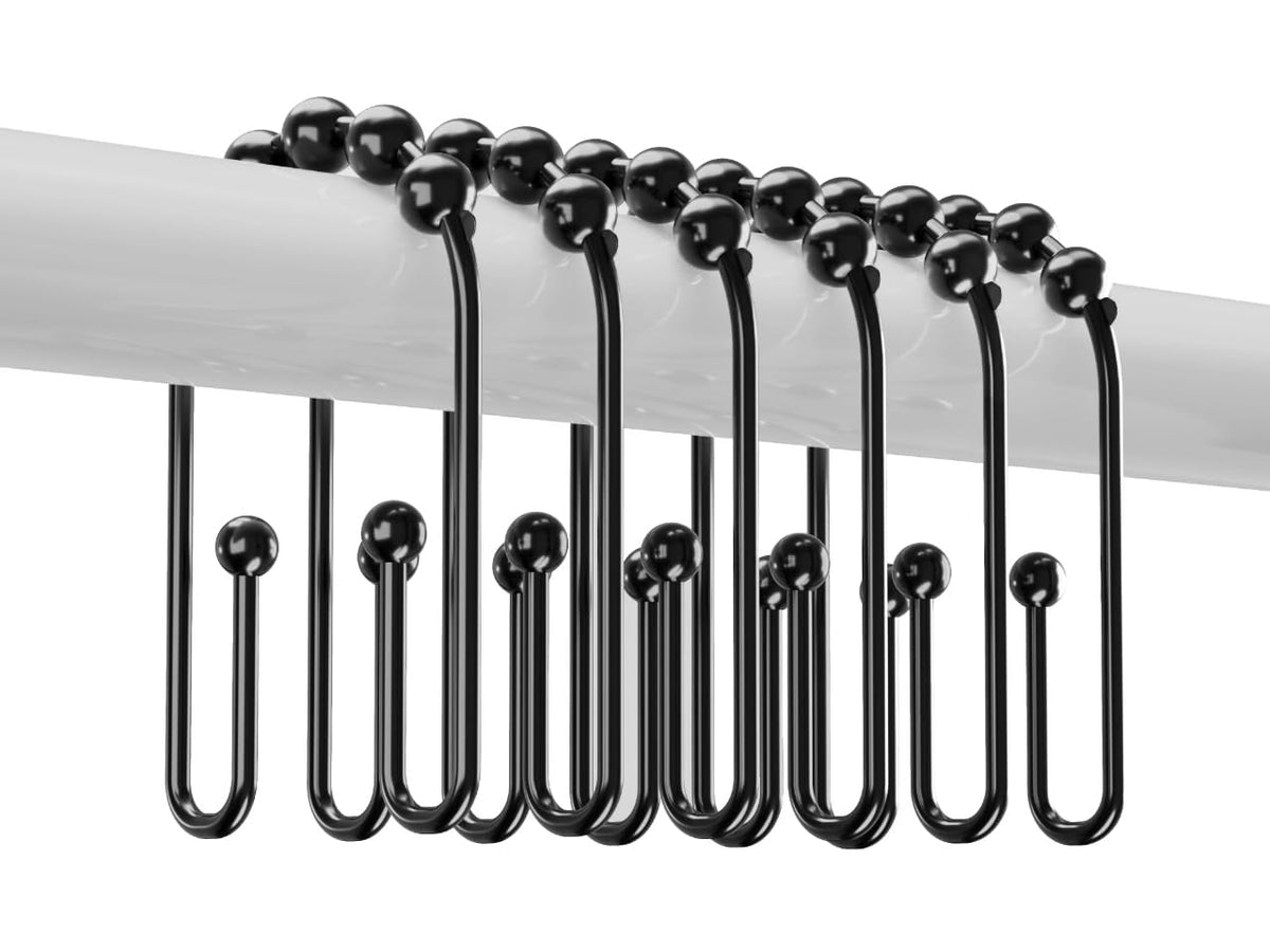 Resze Shower Curtain Hooks, Glide Smoothly Shower Rings with Ball Bearings