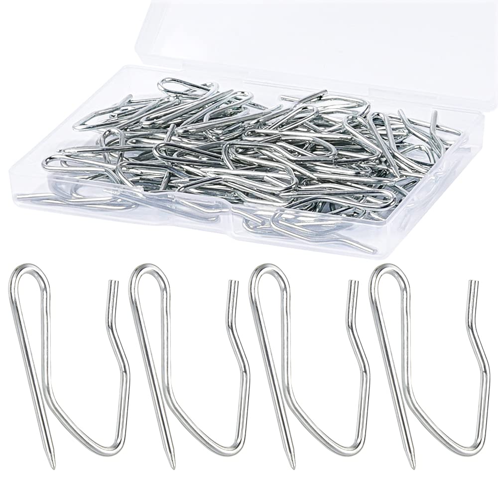 Sopito 58Pcs Curtain Hooks for Door Window Shower Curtain, Silver White