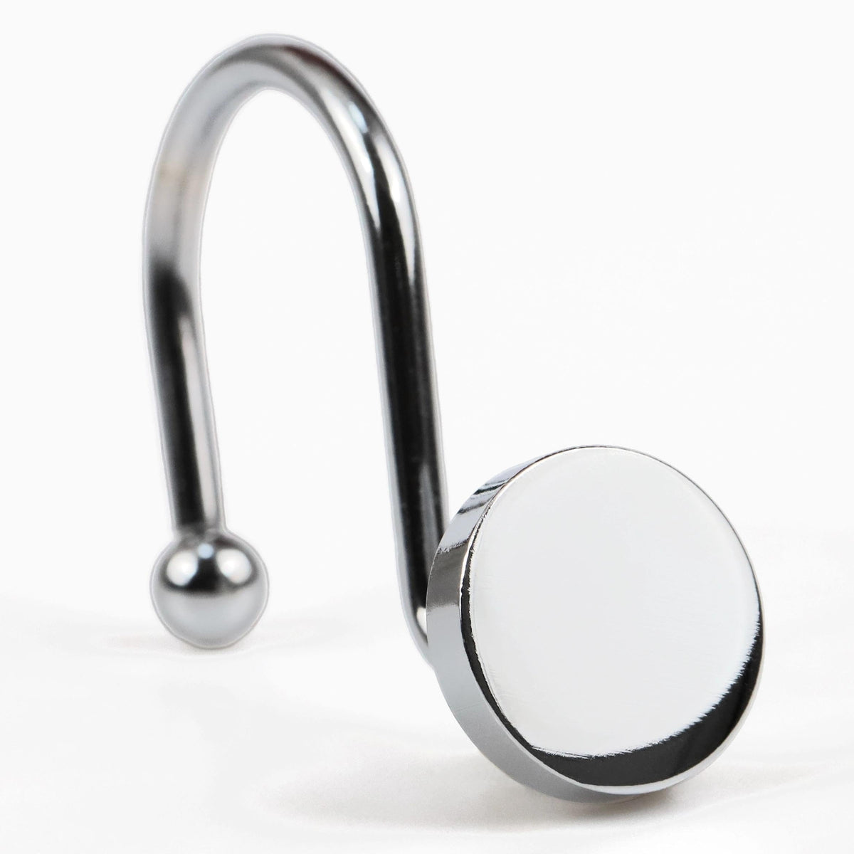 Silver Chrome Shower Curtain Hooks: Rust Proof Metal Curtain Rings, 12Pcs