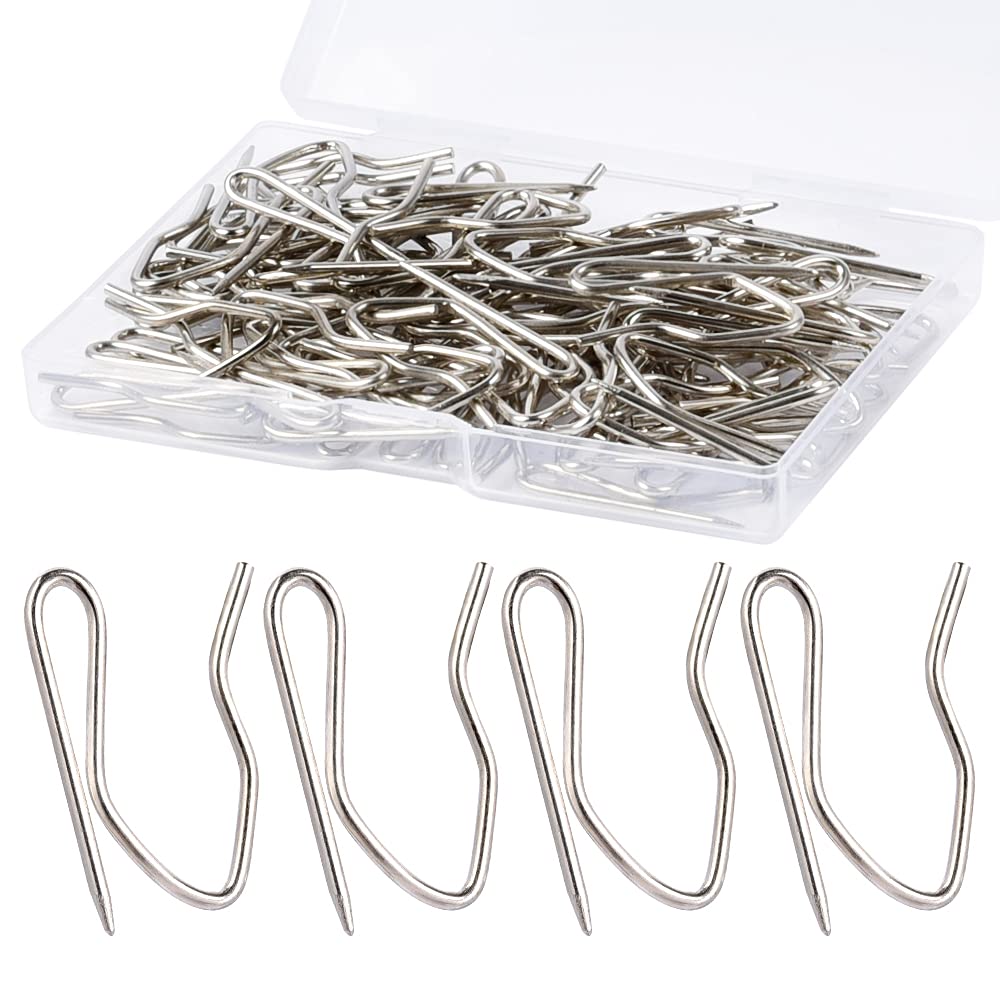 Sopito 58Pcs Curtain Hooks for Door Window Shower Curtain, Silver White