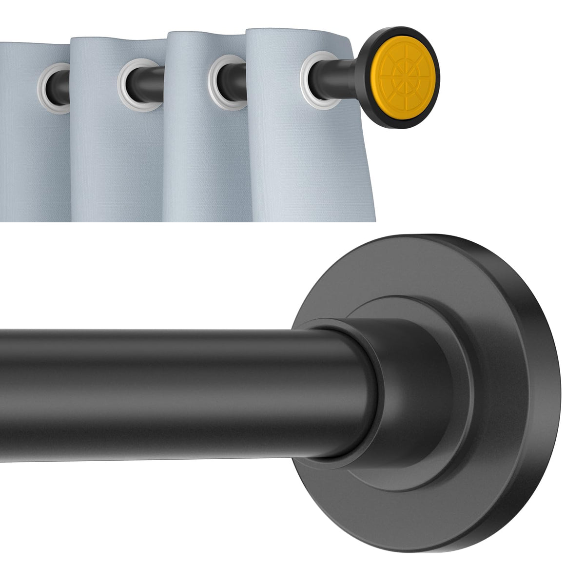 Bronze Shower Curtain Rod Tension 30 to 80 Inch,1 Inch Diameter Adjustable Tension Curtain Rod No Drilling,Shower Rods for Bathroom,No Rust