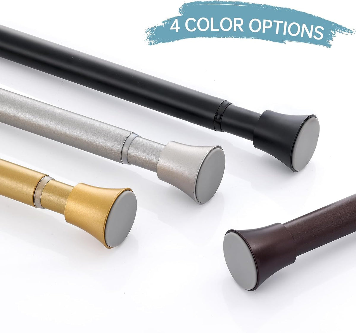 Bronze Shower Curtain Rod - Tension Curtain Rod for Window or Bathroom Adjustable 32 to 78 inch Spring Tension Shower Rod No Drilling Non Slip, Matte Bronze