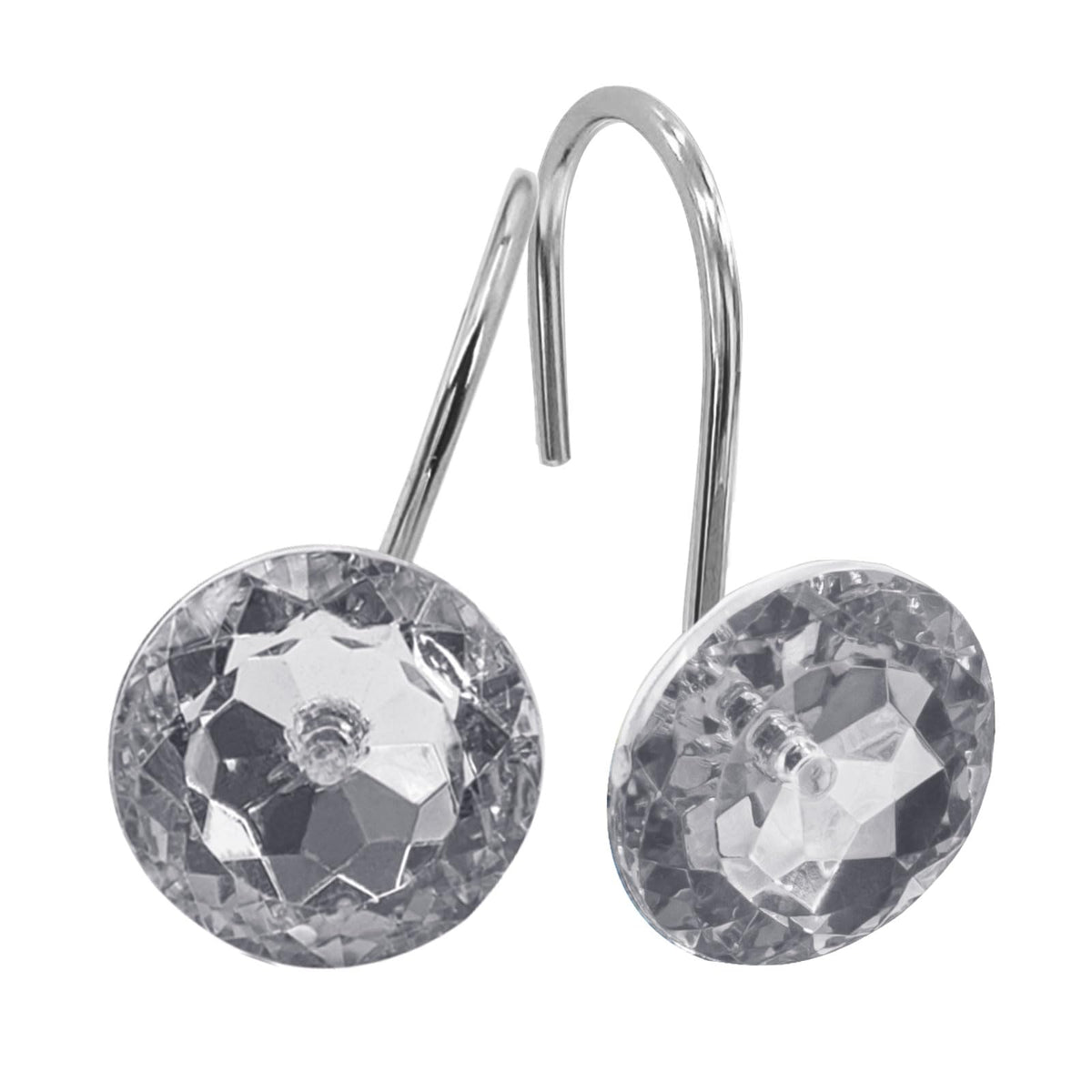 Purple Diamond Crystal Bling Shower Curtain Hooks Rings for Bathroom,12PCS
