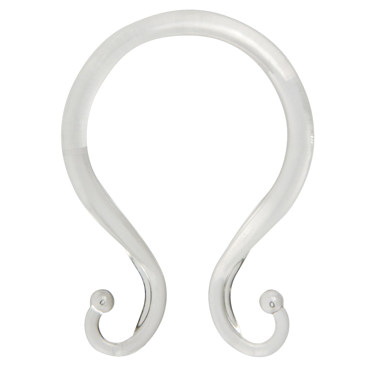 Kenney - Shower Curtain Rings, Rust-Proof Plastic Double Hooks with Smooth Glide Design, Fits Standard Shower Curtain Rods, Easy Installation, Clear, 12 Pack