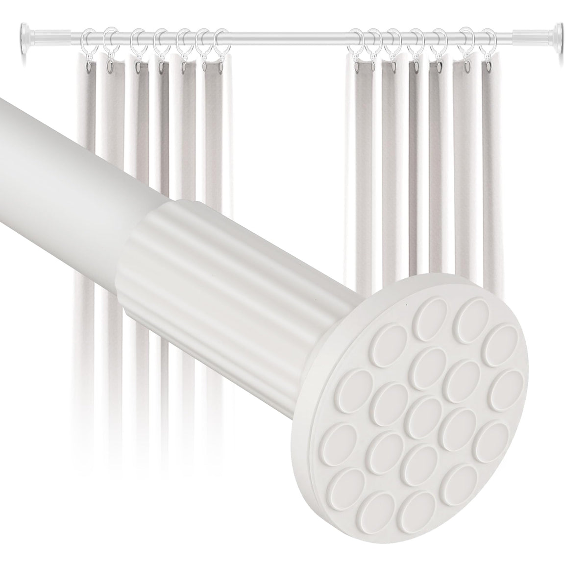 Shower Curtain Rod No Drilling, Adjustable 51-128 In,Stainless Steel