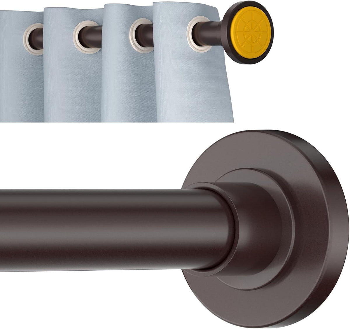 Bronze Shower Curtain Rod Tension 30 to 80 Inch,1 Inch Diameter Adjustable Tension Curtain Rod No Drilling,Shower Rods for Bathroom,No Rust
