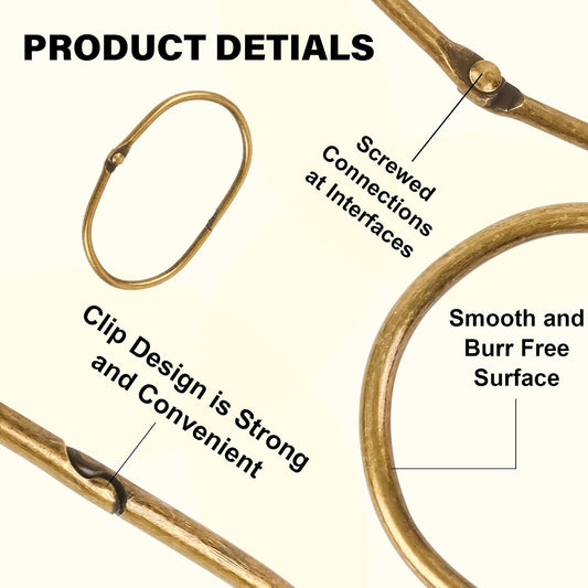 20Pcs Shower Curtain Hooks,Metal Oval Shower Curtain Hooks Roman Rings