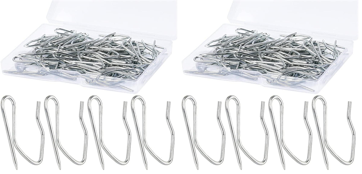 Sopito 58Pcs Curtain Hooks for Door Window Shower Curtain, Silver White