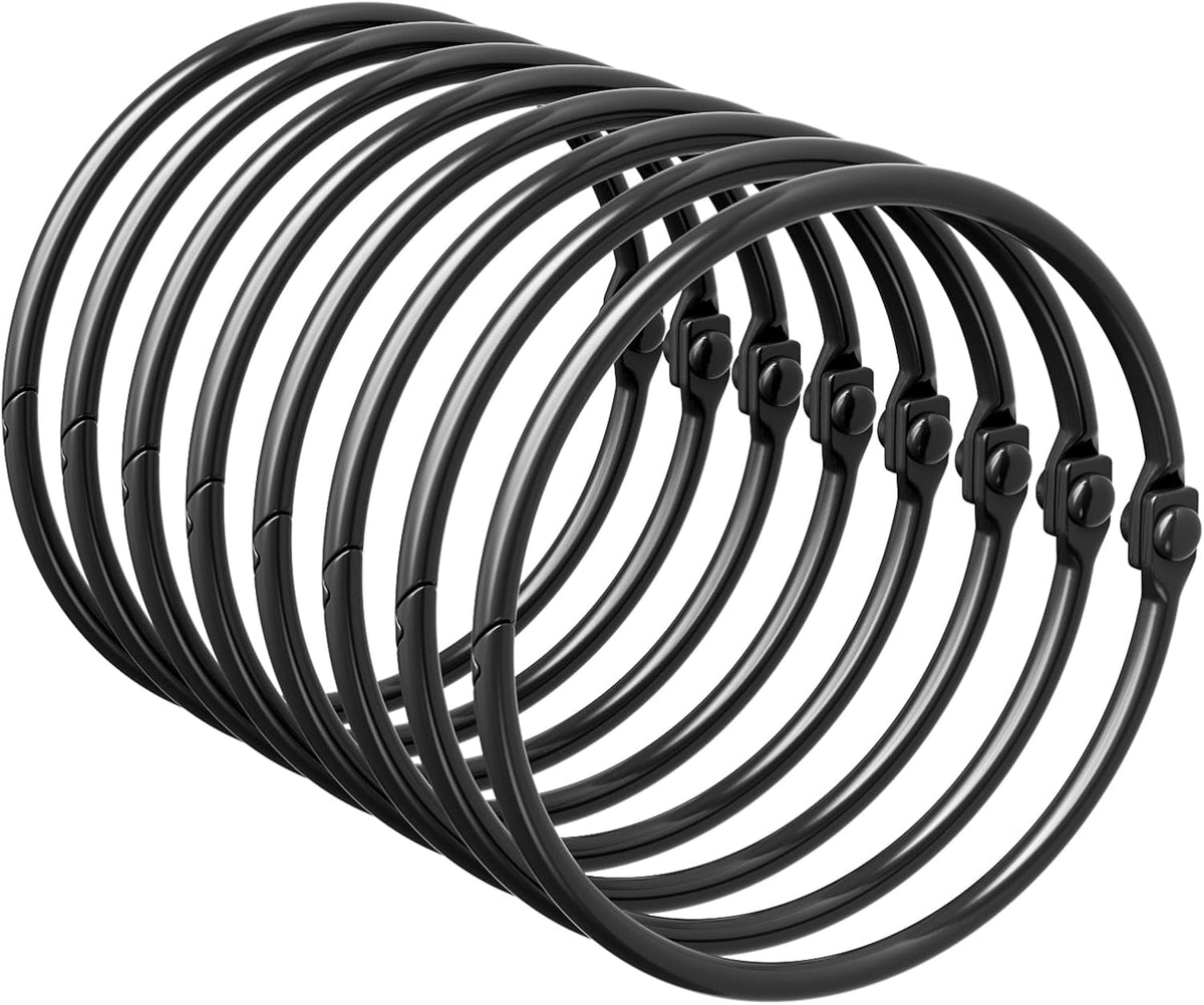 Shower Curtain Rings, Bathway Shower Curtain Hooks, Black Shower Curtain Rings Rust Proof, Anti-Drop Shower Rings for Curtain, Shower Hooks for Shower Curtain Rod Bathroom Curtain Rings