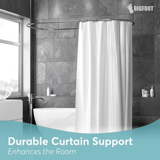 BigFoot Shower Curtain Hooks, Stainless Steel, Rust-Resistant, Easy Install | 12 Pcs, Double Hooks Hold Liner & Curtain, Smooth Glide & Secure Hold, Nickel, Fits Any Shower Curtain Rod