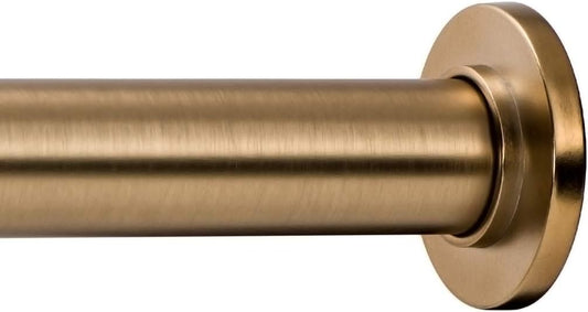 Ivilon Tension Curtain Rod - Spring Tension Rod for Windows or Shower, 54 to 90 Inch. Warm Gold