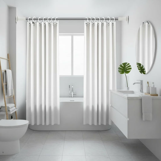 Shower Curtain Rod No Drilling, Adjustable 51-128 In,Stainless Steel