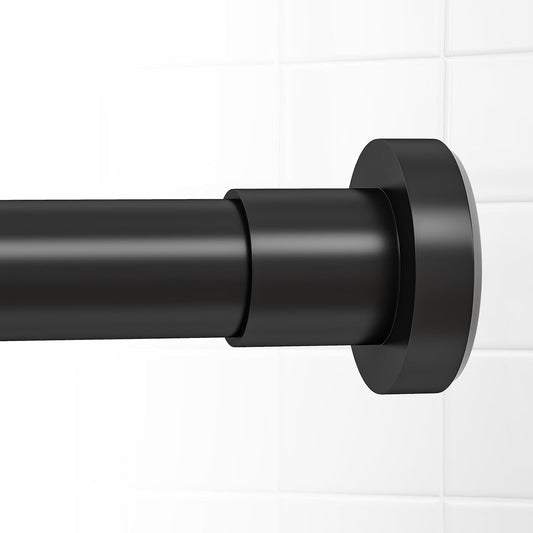 Black Shower Curtain Rod Spring Tension,Heavy Duty,No Drill,18-49"