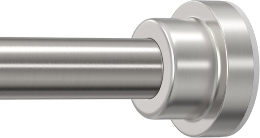 Brushed Nickel Shower Curtain Rods 30–77Inch, Tension Curtain Rod No Drill