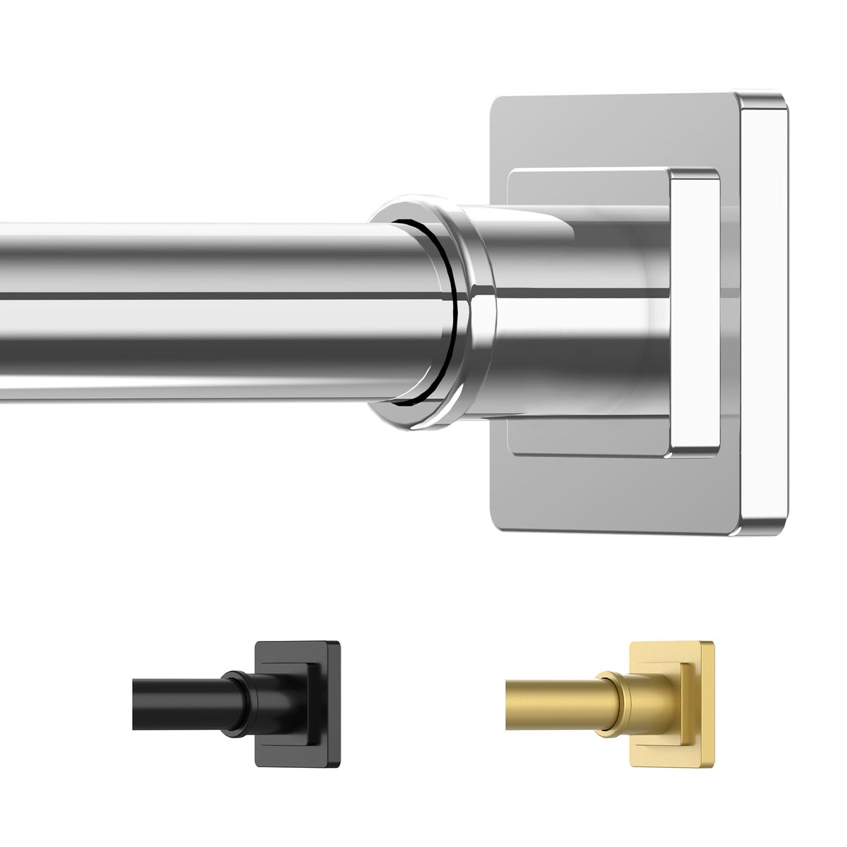 UIOSANRT Brushed Nickel Shower Curtain Rod 31-79 Inches Non-Slip Shower Rod Tension Mounted No Drill Tension Shower Curtain Rods Spring Tension Rod for Windows Bathroom