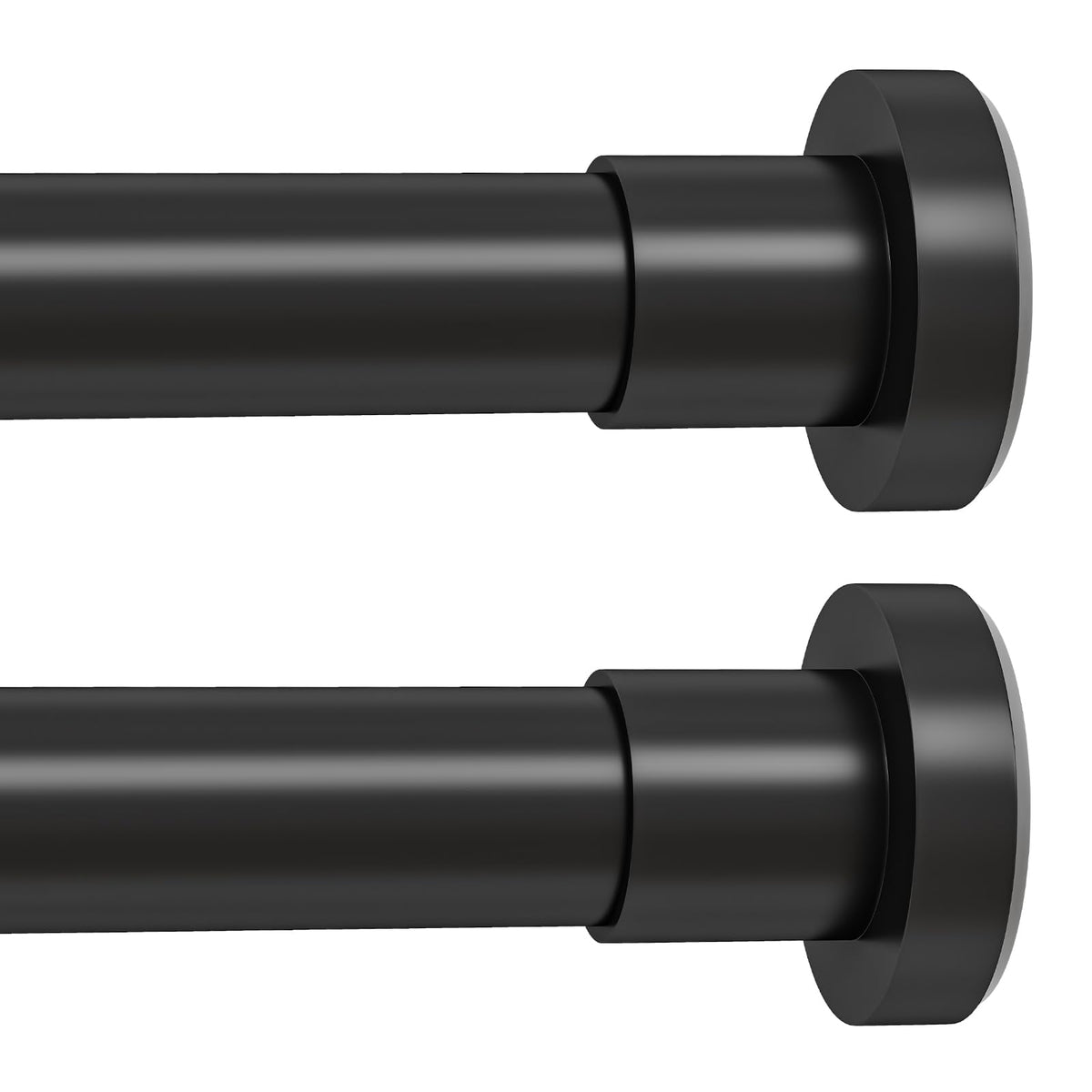 Black Shower Curtain Rod Spring Tension,Heavy Duty,No Drill,18-49"