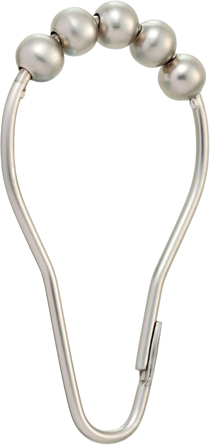 Moen SR2100BN Shower Curtain Rolling Rings, Pack of 12, Brushed Nickel