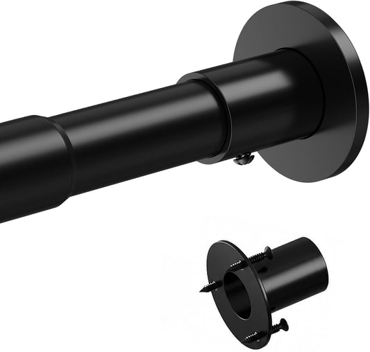 AIZESI Permanent Shower Curtain Rod 28-90", Wall Mounted Curtain Rod Black