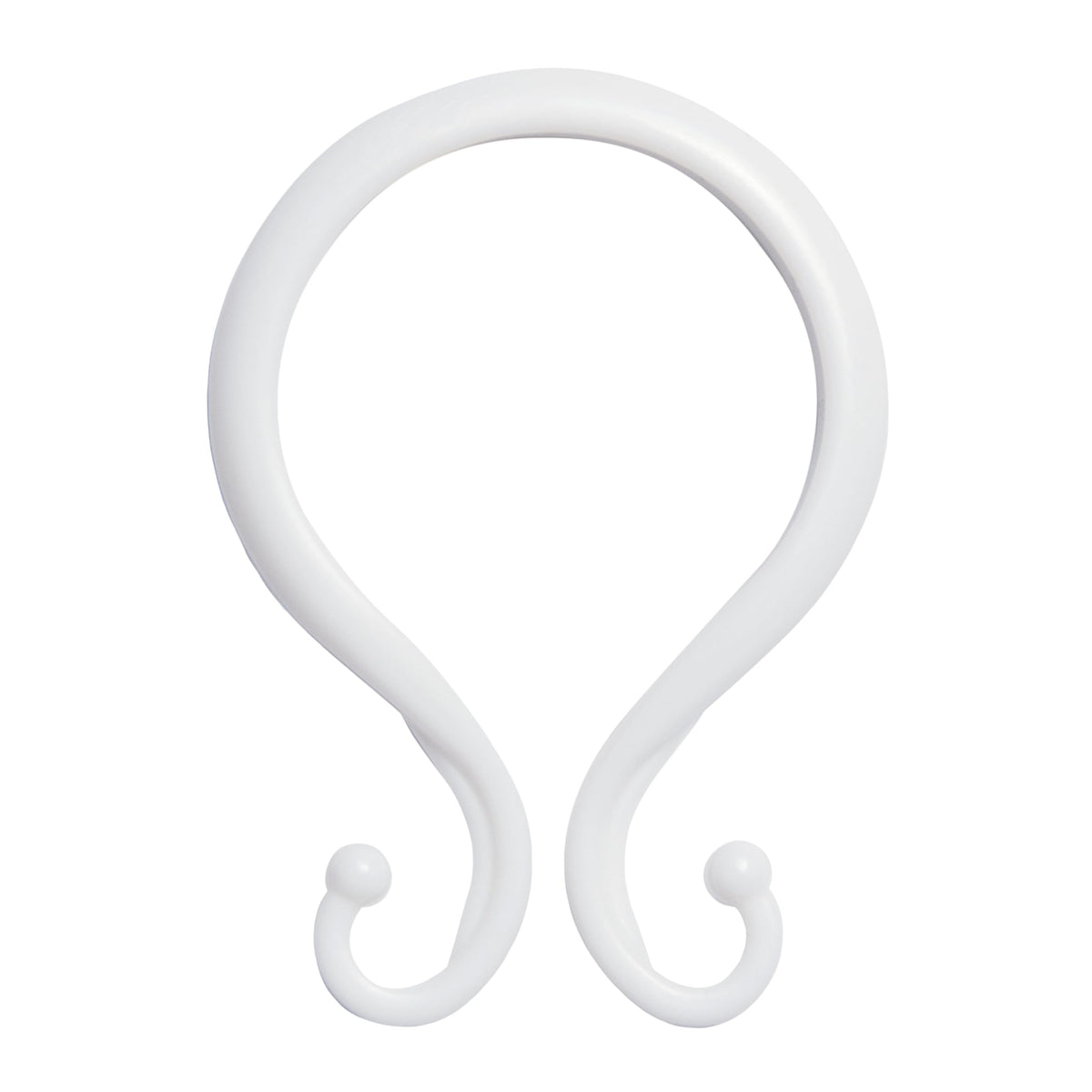 Kenney - Shower Curtain Rings, Rust-Proof Plastic Double Hooks with Smooth Glide Design, Fits Standard Shower Curtain Rods, Easy Installation, Clear, 12 Pack