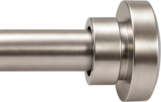 Brushed Nickel Shower Curtain Rod 34-82 Inch Tension No Drilling