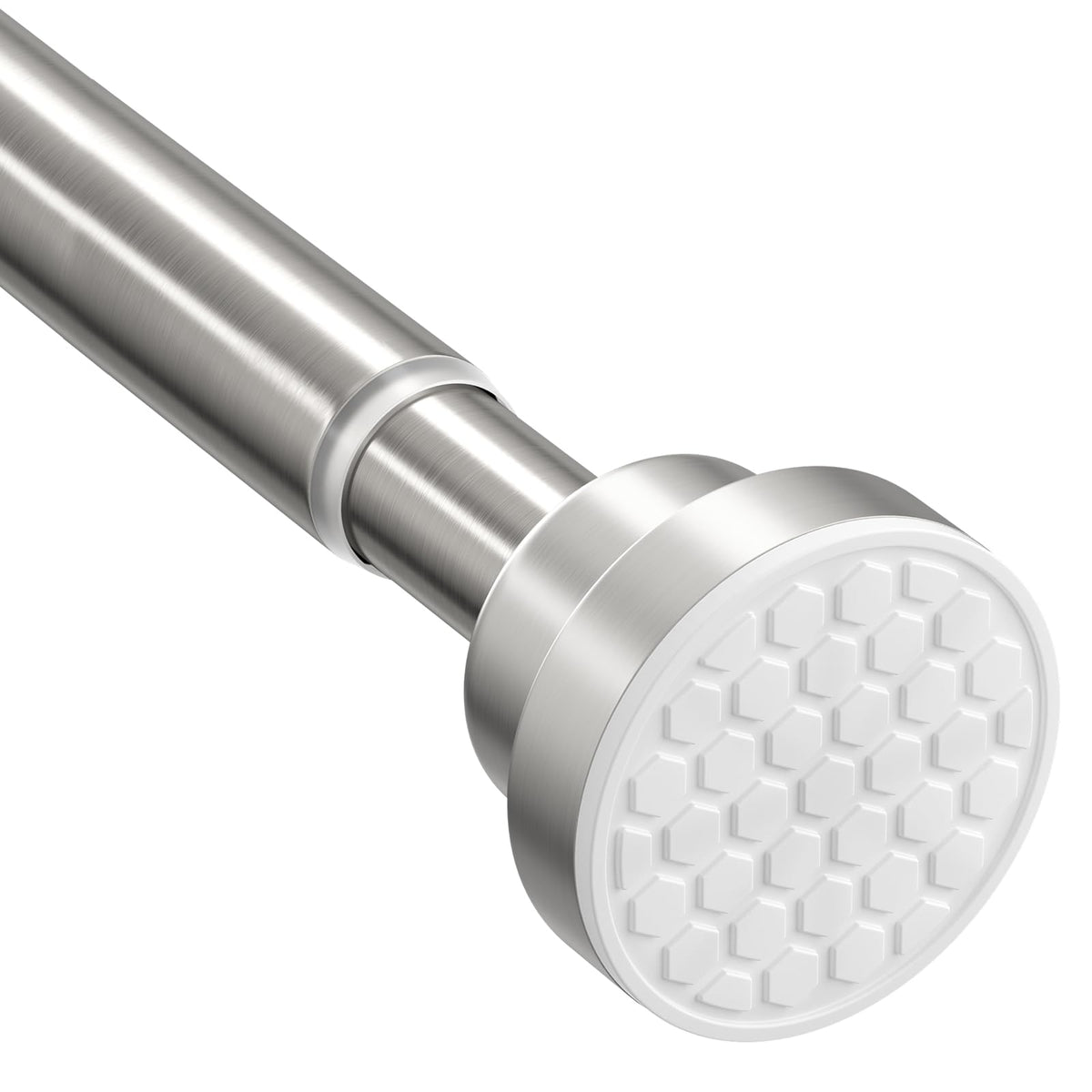 AIZESI Shower Curtain Rod 43 to 73 Inch Spring Tension Rods No Drill, White