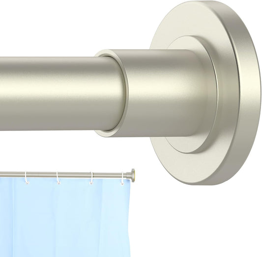 CorkLatta Brushed Nickel Shower Curtain Rod 31 to 80 Inch,1 Inch Diameter Adjustable Spring Tension Stainless Steel Telescoping Rod,Easy Install,No Rust