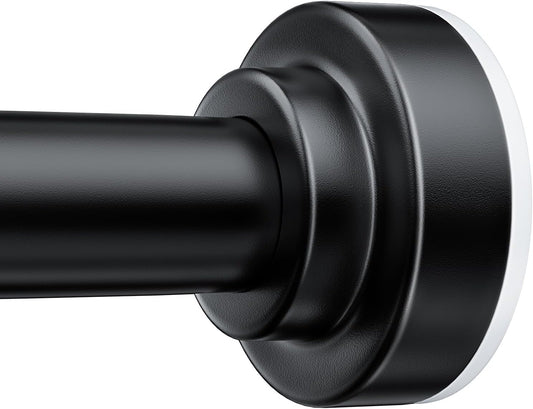 TEECK Shower Curtain Rod, 32-80 inch Adjustable Spring Tension Curtain Rod, Never Rust Anti-Slip Shower Curtain Rod for Bathroom, No Drilling, Never Collapse, Easy to Use, Black