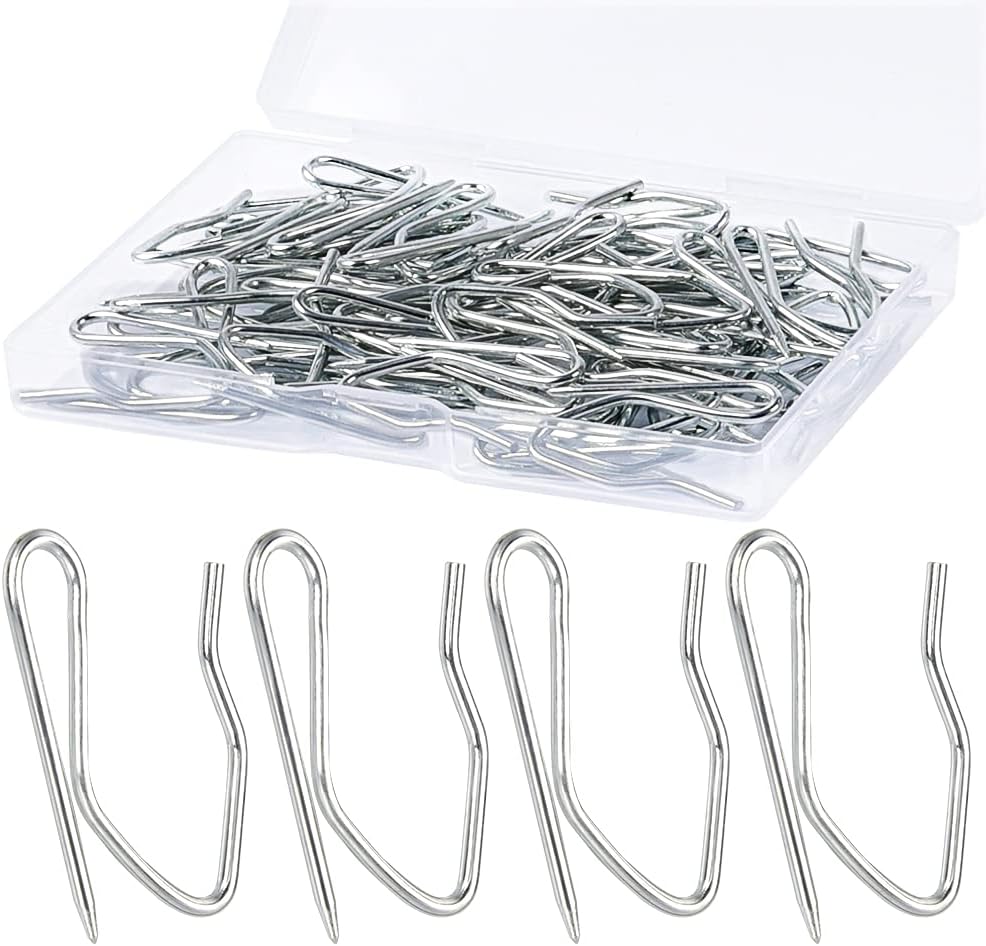 Sopito 58Pcs Curtain Hooks for Door Window Shower Curtain, Silver White