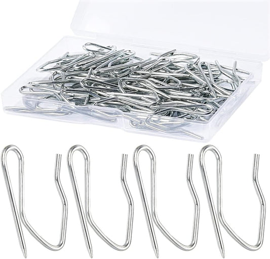 Sopito 58Pcs Curtain Hooks for Door Window Shower Curtain, Silver White