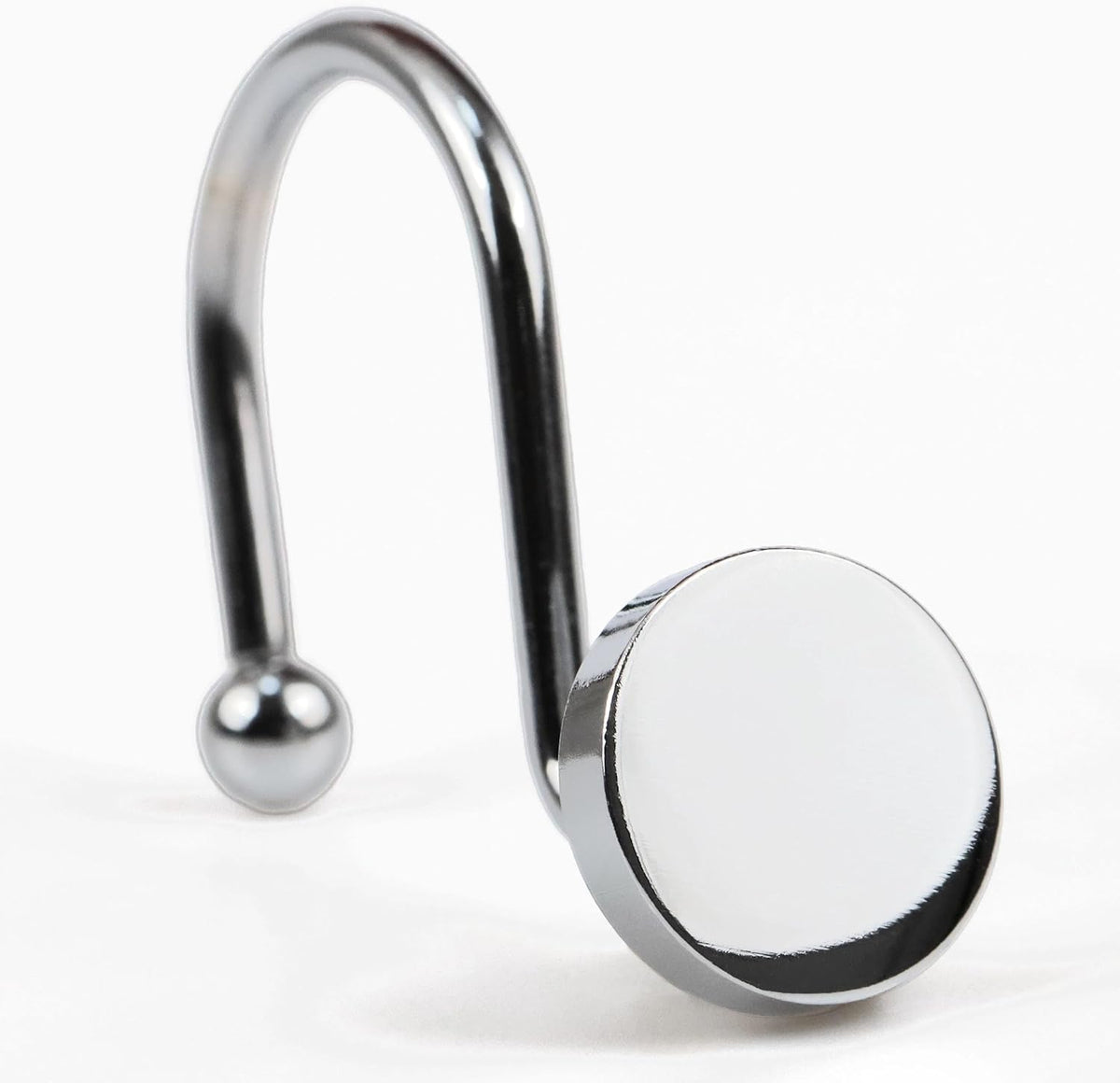 Silver Chrome Shower Curtain Hooks: Rust Proof Metal Curtain Rings, 12Pcs