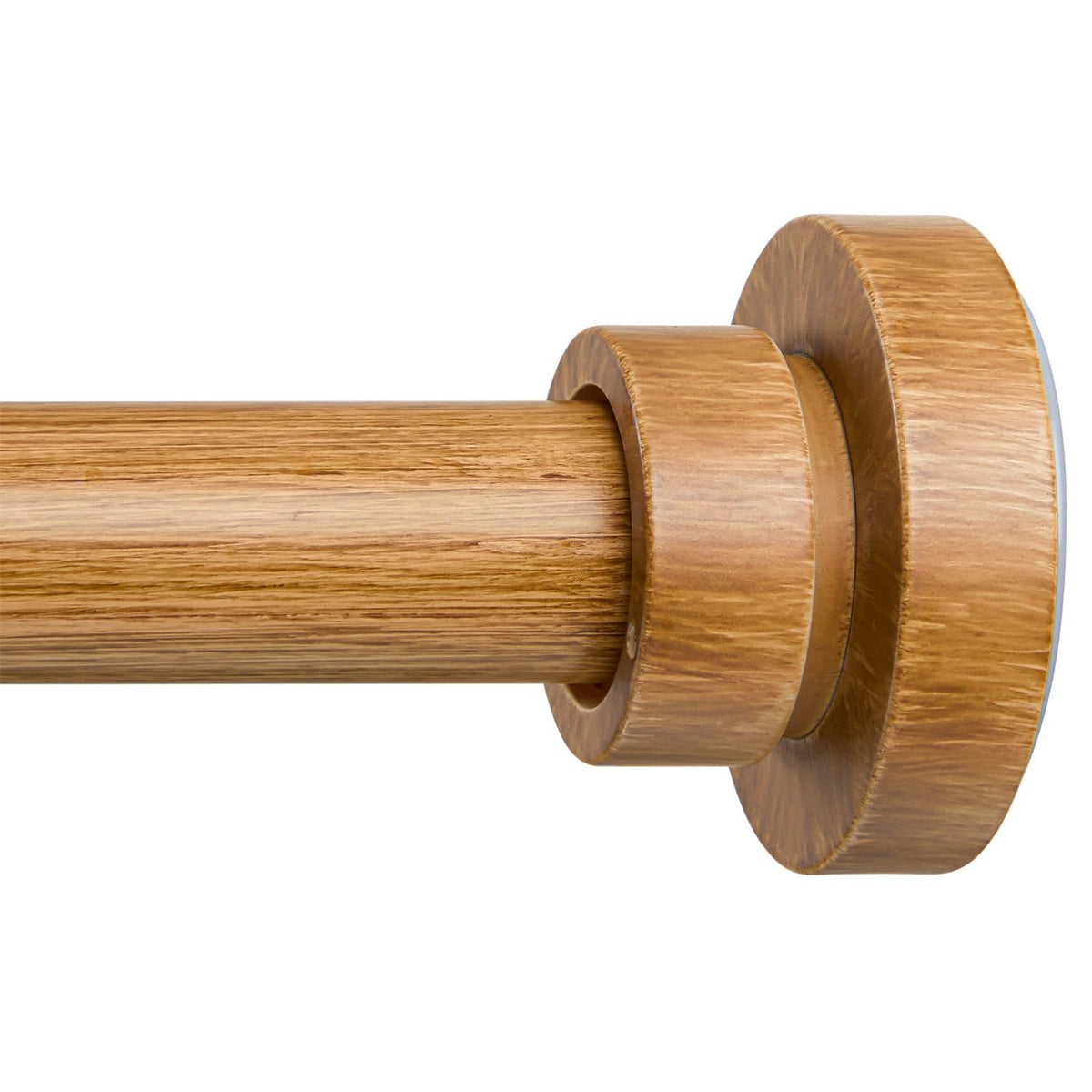 Wood Grain Shower Curtain Rod Tension 34 to 82 No Drill Adjustable