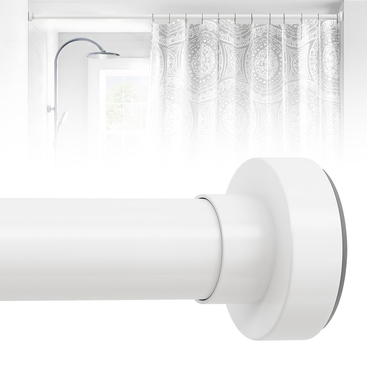 Spring Tension Shower Curtain Rod,18-49",Heavy Duty,No Drill,Gold