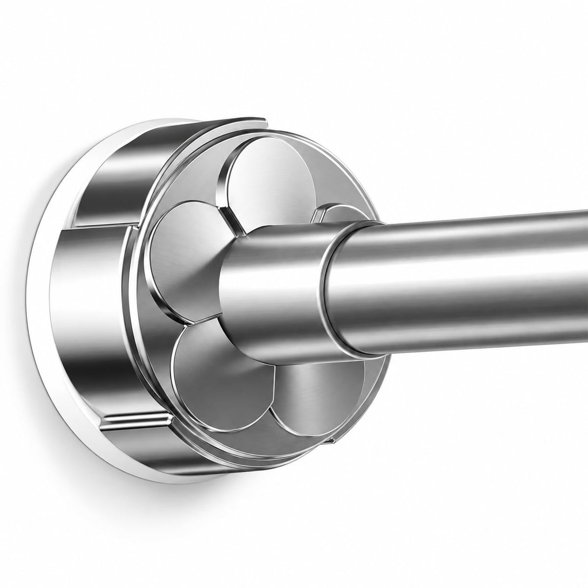 Heavy Duty One-Click Tension Curtain Rod 40-67Inch, Easy to Install, No Drill Adjustable Curtain Rod, 1.26"Diameter Non-Slip Rod for Windows, Shower, Bathroom, Closet, Balcony & Outdoor Spaces, Black