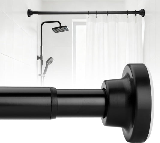 Adjustable Black Shower Curtain Rods 17-35 Inch