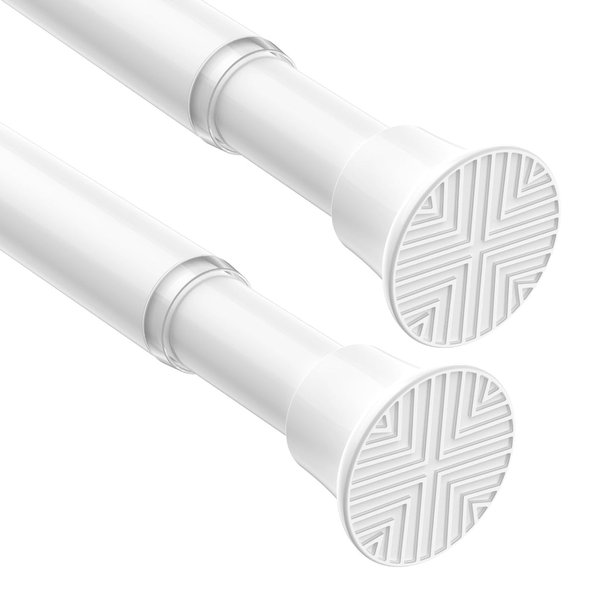 Spring Tension Curtain Rod  for Window,White 31-76" 2 Pack Shower Rod