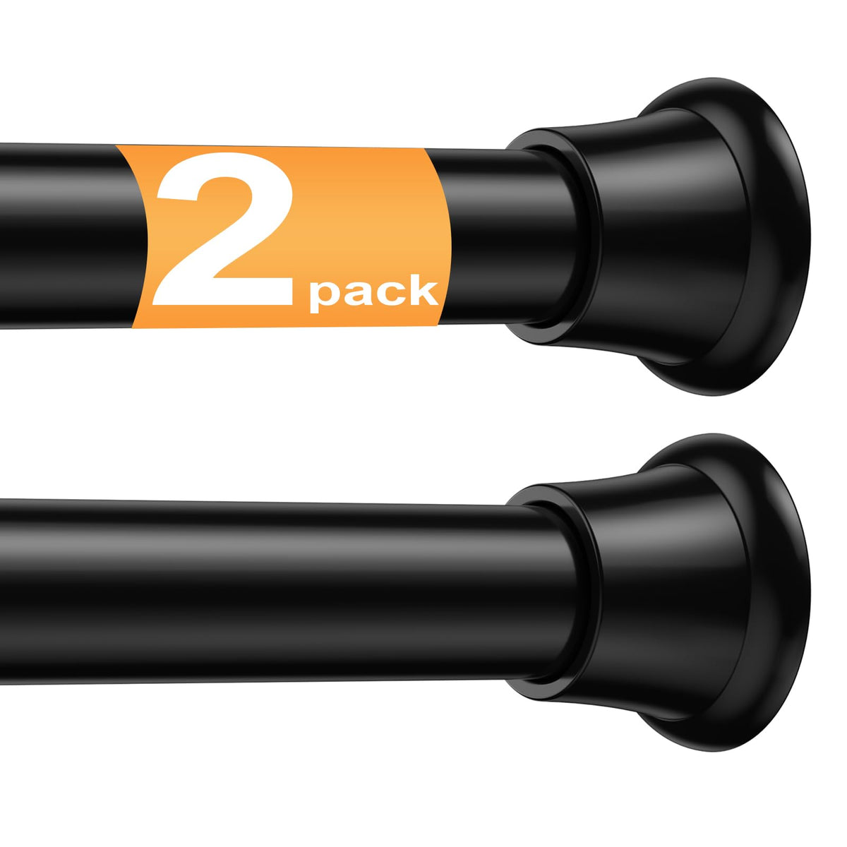 2 Pack Tension Curtain Rod 30-62 Inch White Shower Curtain Rods No Drilling Tension Rod for Windows Spring Adjustable Curtain Rods for Windows,Doorway,Bathroom,Closet,7/8" Diameter
