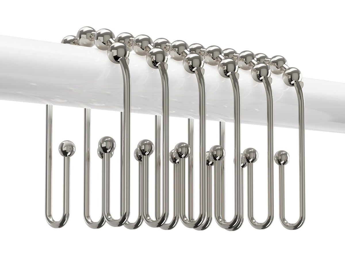 Resze Shower Curtain Hooks, Glide Smoothly Shower Rings with Ball Bearings