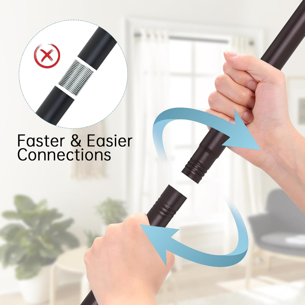 Bronze Shower Curtain Rod - Tension Curtain Rod for Window or Bathroom Adjustable 32 to 78 inch Spring Tension Shower Rod No Drilling Non Slip, Matte Bronze