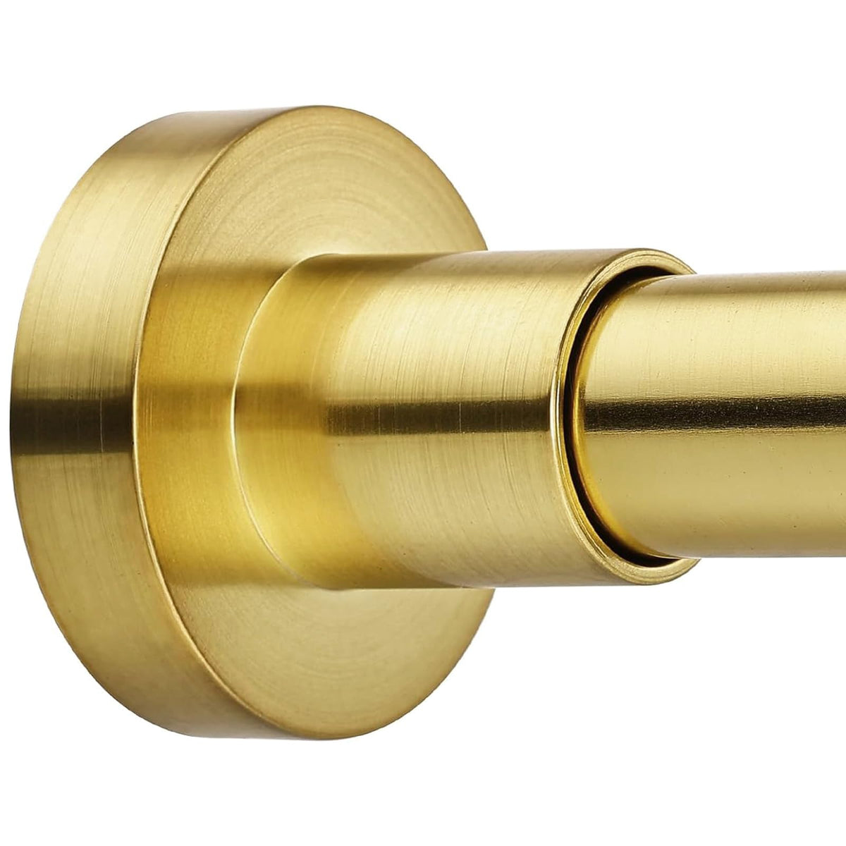 BRIOFOX Shower Curtain Rod Adjustable 18-64 Inch, Stainless Steel Spring Tension Shower Rod No Drilling Non Slip, Sunset Gold