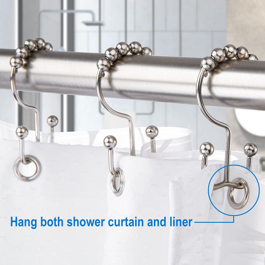 TOPROD Shower Curtain Hooks Rings Shower Curtain Hangers for Bathroom Hooks