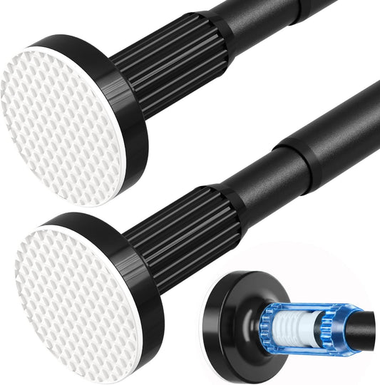 2Pack Shower Curtain Rods 31–90Inch,Black Spring Tension Rod