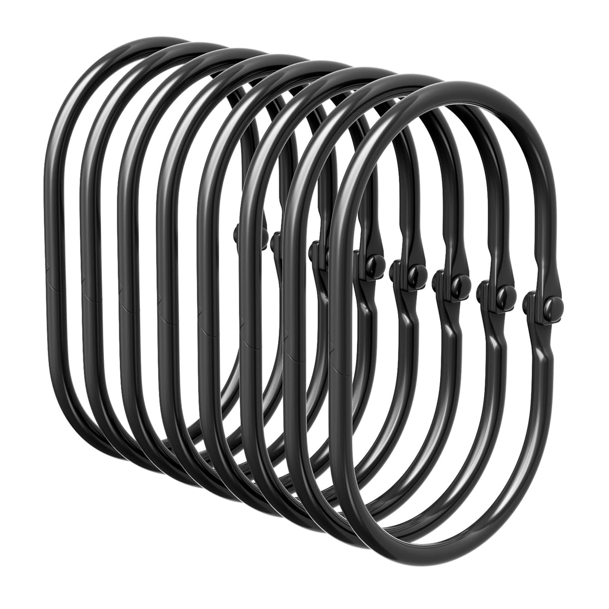 Shower Curtain Rings, Bathway Shower Curtain Hooks, Black Shower Curtain Rings Rust Proof, Anti-Drop Shower Rings for Curtain, Shower Hooks for Shower Curtain Rod Bathroom Curtain Rings