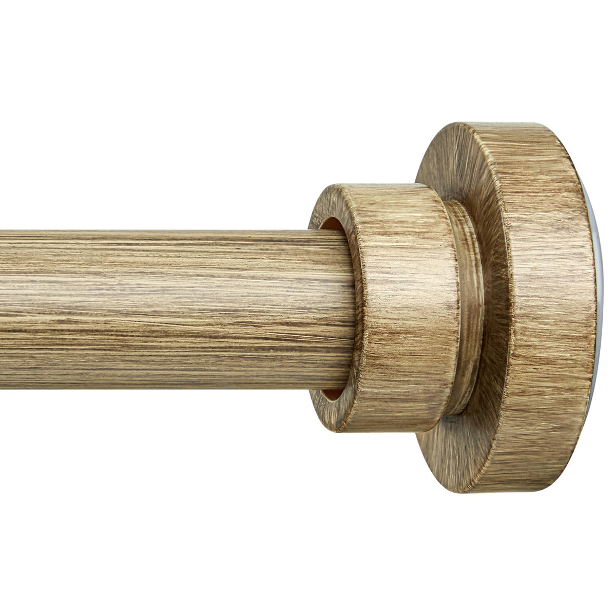 Wood Grain Shower Curtain Rod Tension 34 to 82 No Drill Adjustable