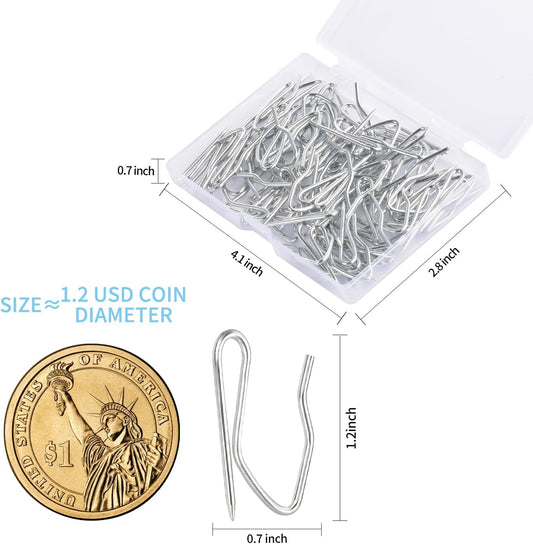 Sopito 58Pcs Curtain Hooks for Door Window Shower Curtain, Silver White