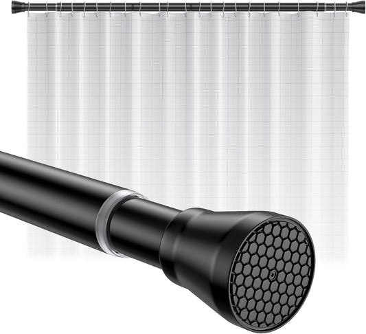 Shower Curtain Rod 45-77 Inch Black Shower Tension Rod Adjustable