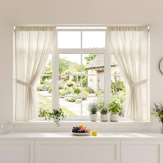 Spring Tension Curtain Rod  for Window,White 31-76" 2 Pack Shower Rod