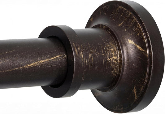BRIOFOX Bronze Tension Curtain Rod 24 to 78 Inch(2-6.5ft) - Spring Tension Shower Curtain Rod, No Drilling Oil Rubbed Bronze Tension Rod for Curtains Windows