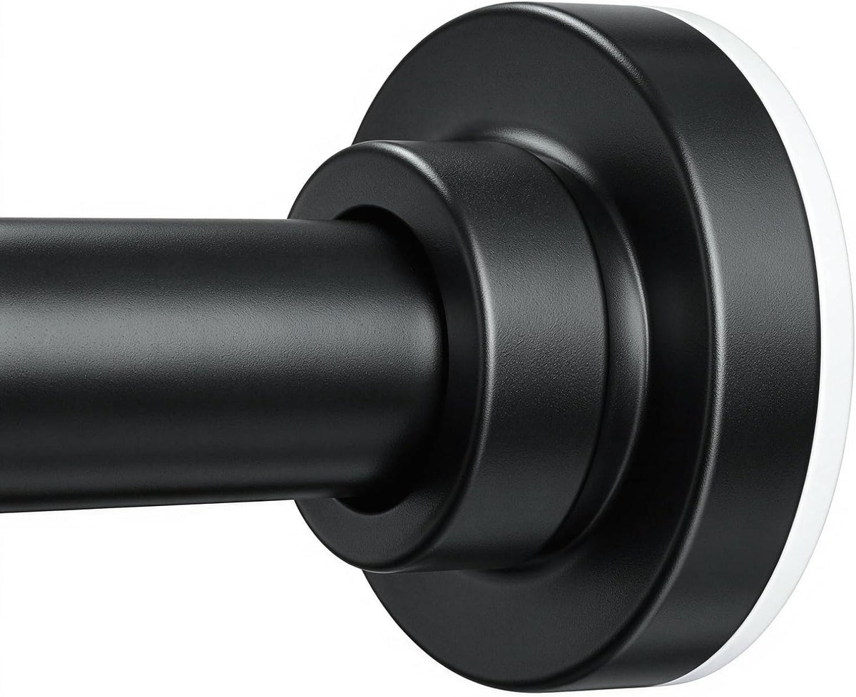 Black Tension Shower Curtain Rod 34 to 82 Adjustable No Drilling