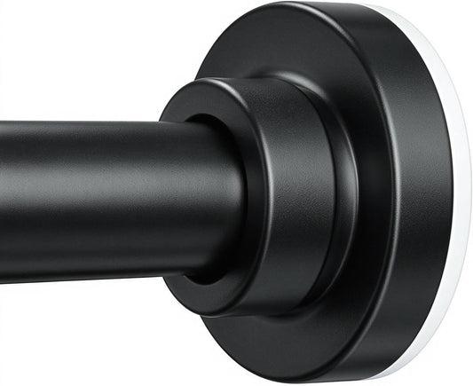 Black Tension Shower Curtain Rod 34 to 82 Adjustable No Drilling